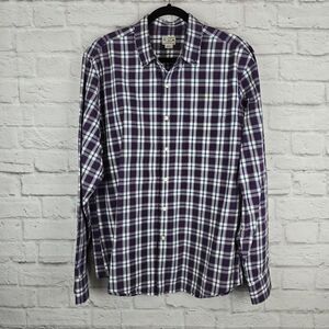 J Crew Tailored Fit Washed Long‎ Sleeve Button Front Casual Shirt. Men's XL